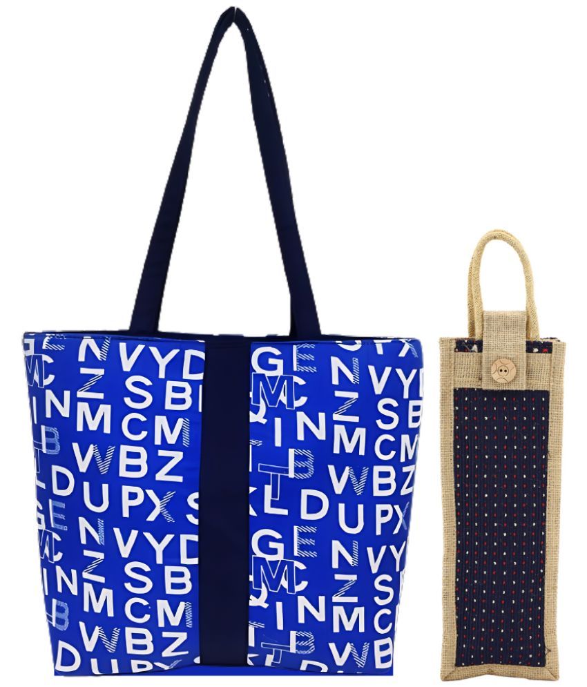     			ENSAC Blue Cotton Shoulder Bag