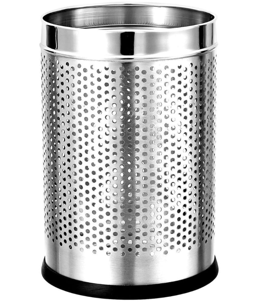     			Mumma's LIFE Stainless Steel Open Perforated Dustbin Without Lid| Garbage Bin For Home, Bedroom, washrooms, Office, Kitchen, Bathroom (Perforated dustbin 8X12Inch (9 Ltr)
