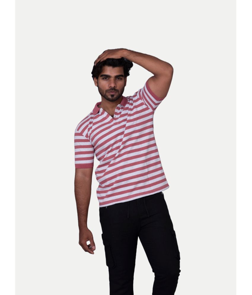     			Radprix Cotton Blend Regular Fit Striped Half Sleeves Men's T-Shirt - Red ( Pack of 1 )