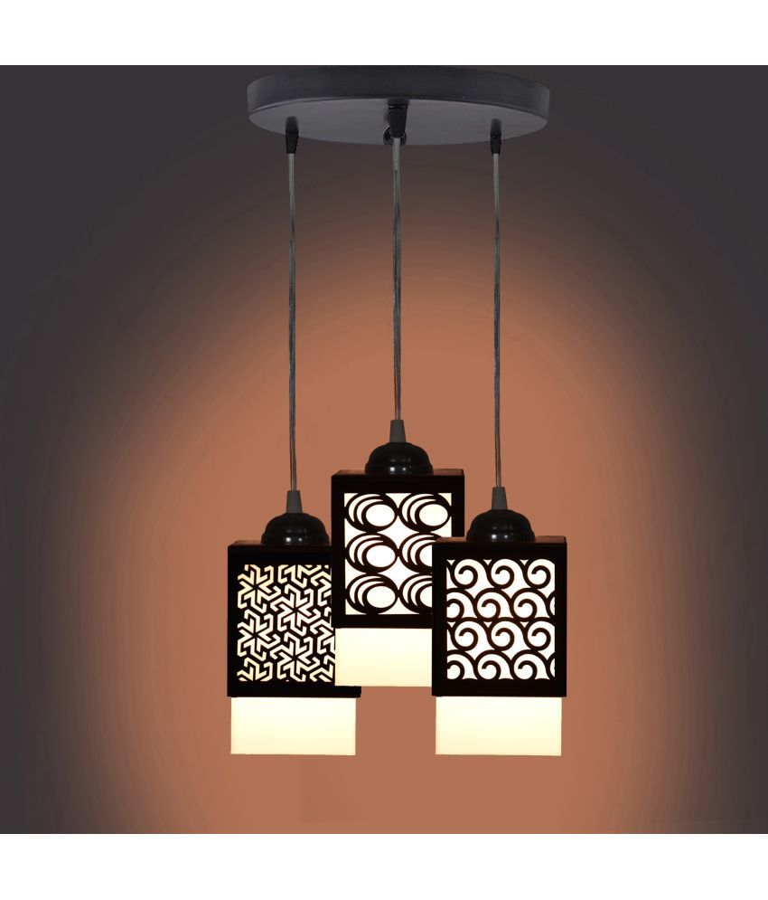     			Somil Wood Hanging Light Pendant Black - Pack of 1