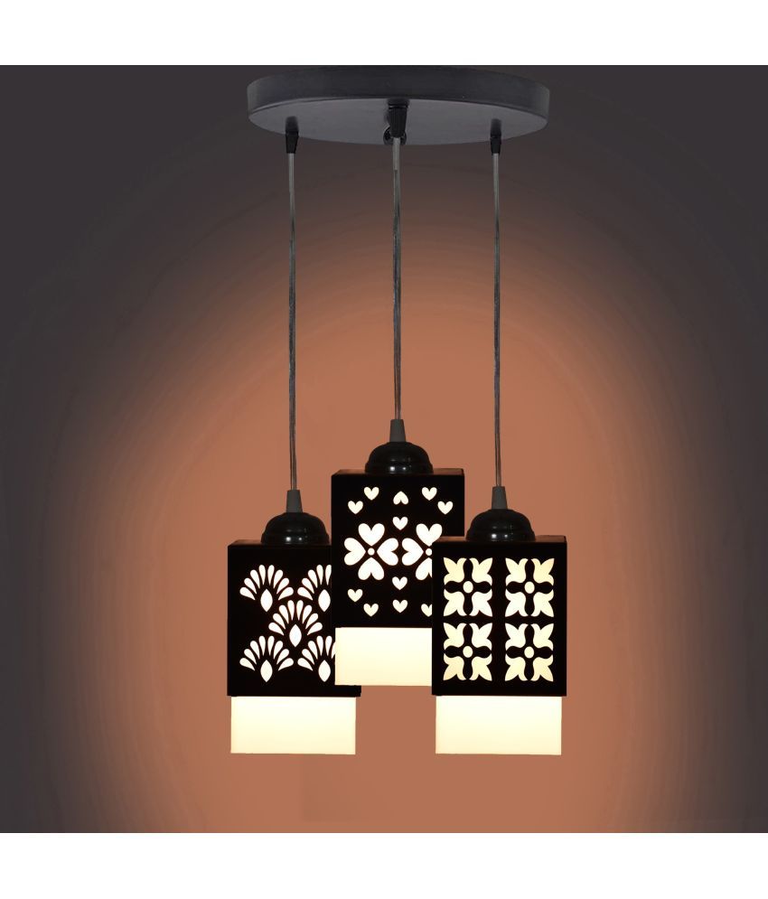     			Somil Wood Hanging Light Pendant Black - Pack of 1