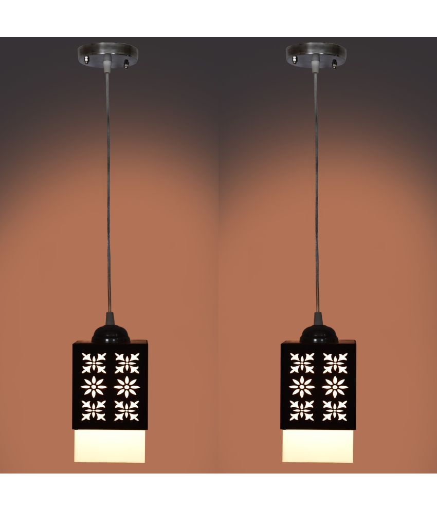     			Somil Wood Hanging Light Pendant Black - Pack of 2