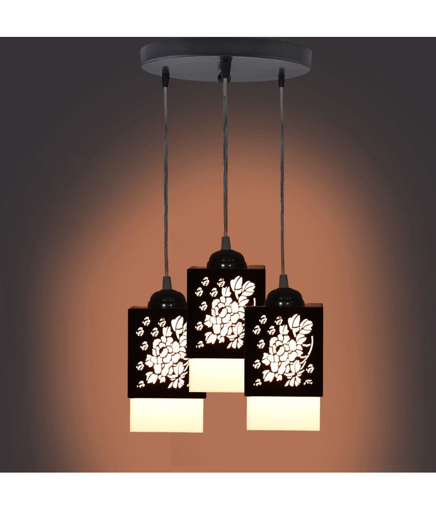     			Somil Wood Hanging Light Pendant Black - Pack of 1