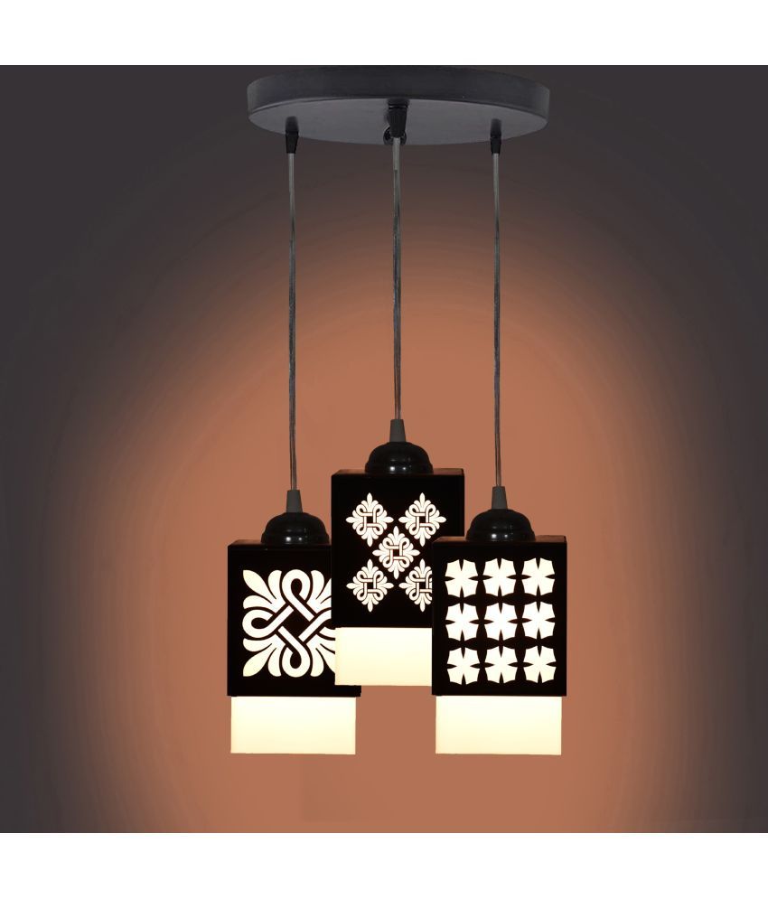     			Somil Wood Hanging Light Pendant Black - Pack of 1