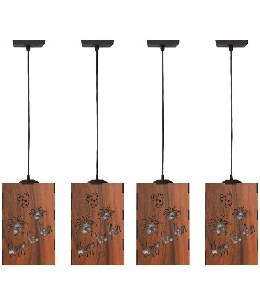     			Somil Wood Hanging Light Pendant Black - Pack of 4