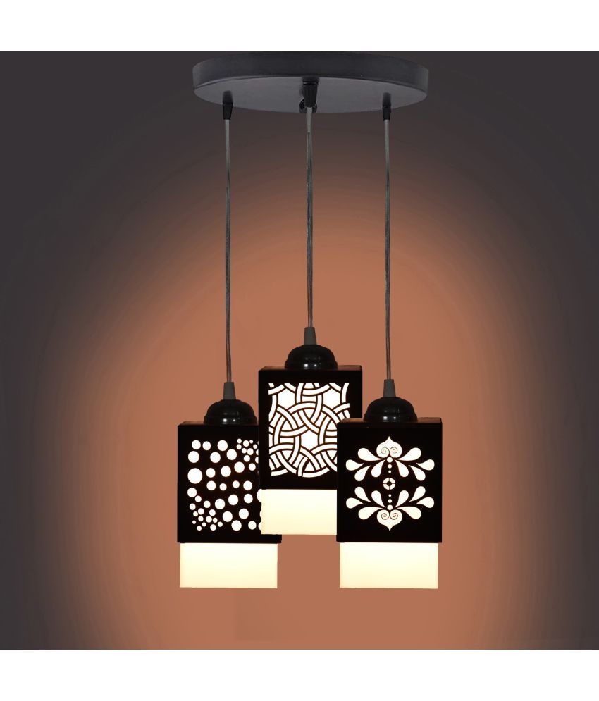     			Somil Wood Hanging Light Pendant Black - Pack of 1