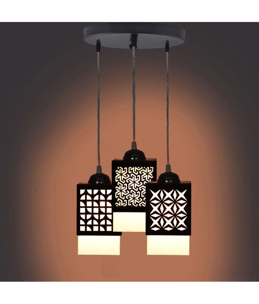     			Somil Wood Hanging Light Pendant Black - Pack of 1