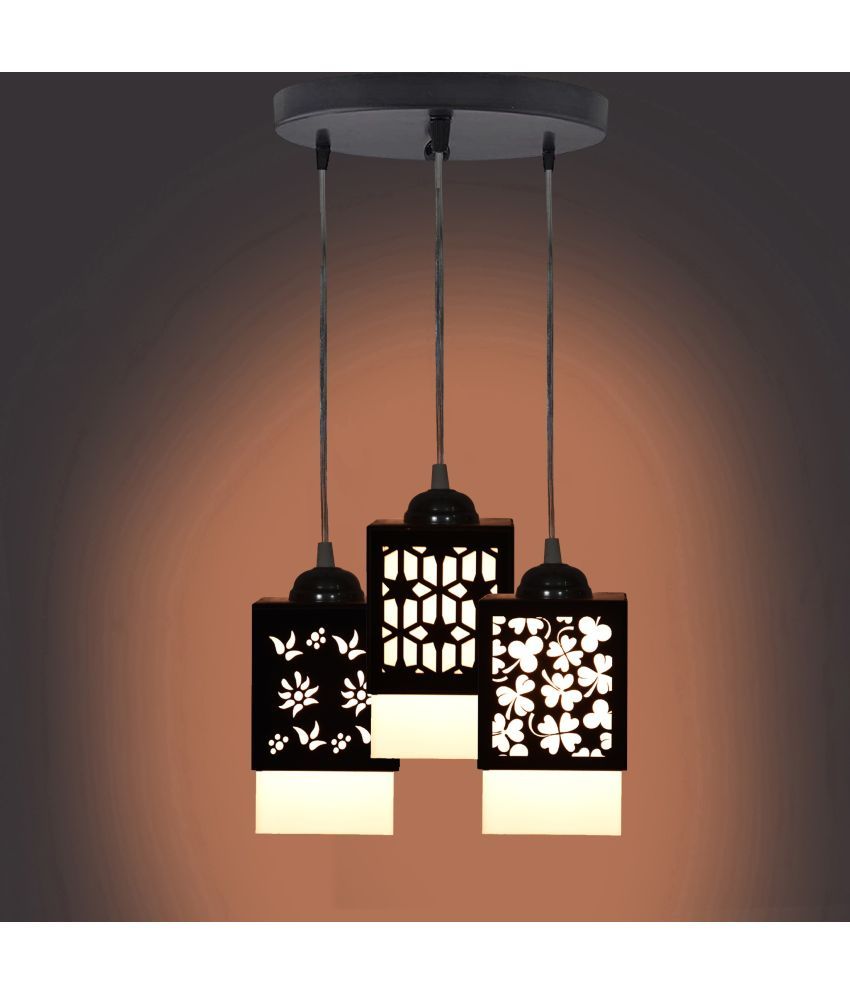     			Somil Wood Hanging Light Pendant Black - Pack of 1