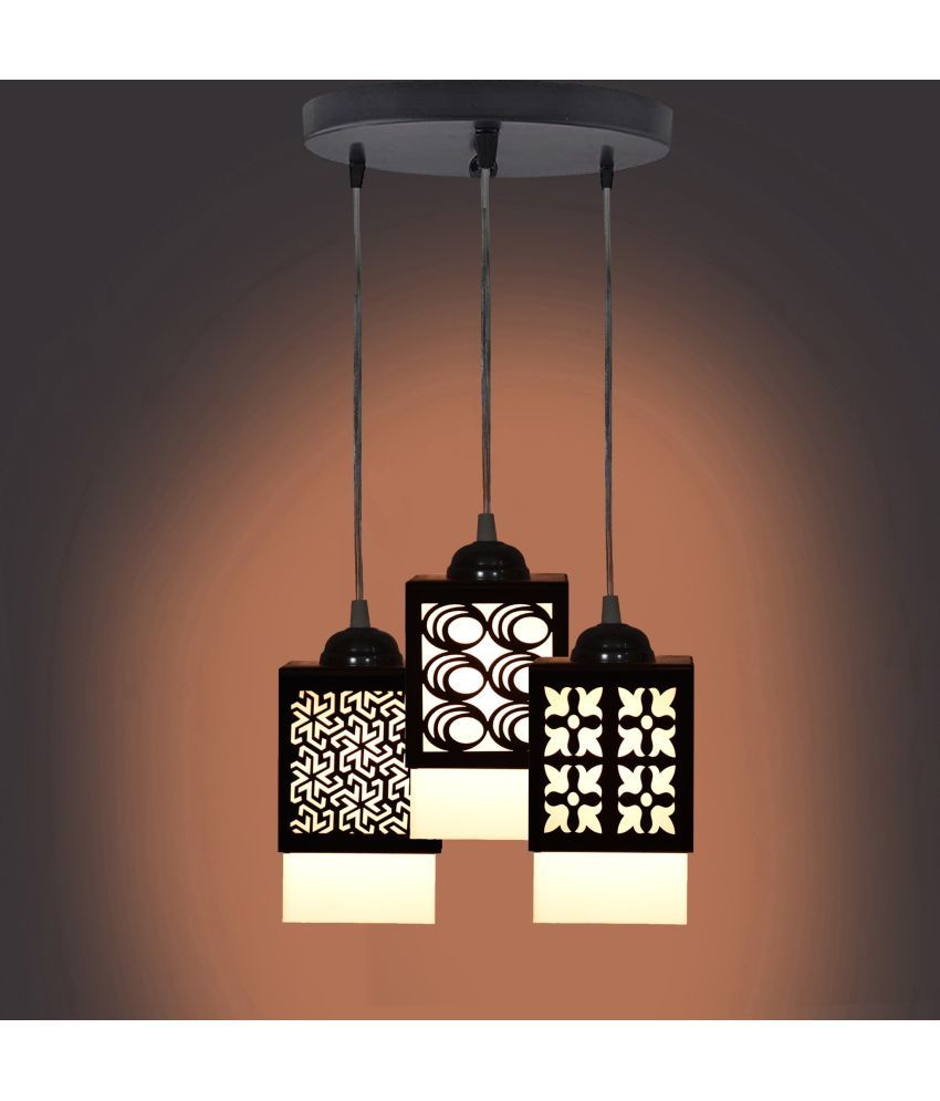     			Somil Wood Hanging Light Pendant Black - Pack of 1