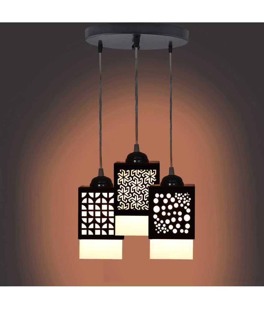     			Somil Wood Hanging Light Pendant Black - Pack of 1