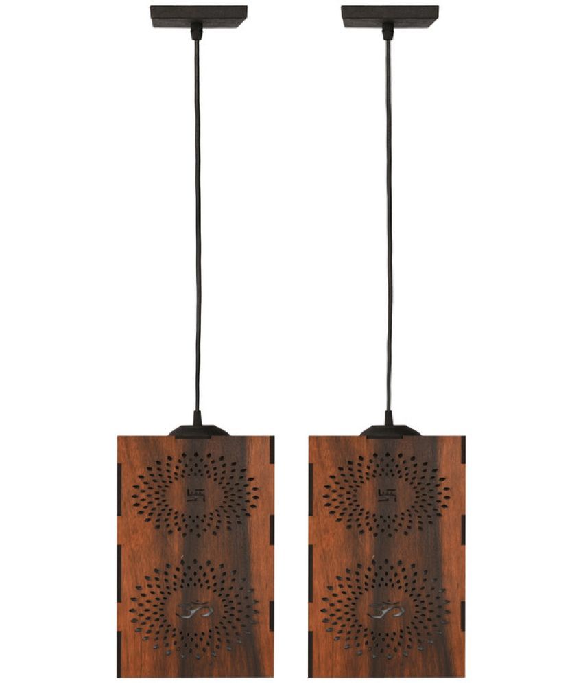     			Somil Wood Hanging Light Pendant Black - Pack of 2