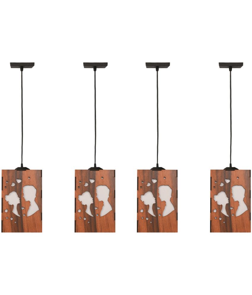     			Somil Wood Hanging Light Pendant Black - Pack of 4