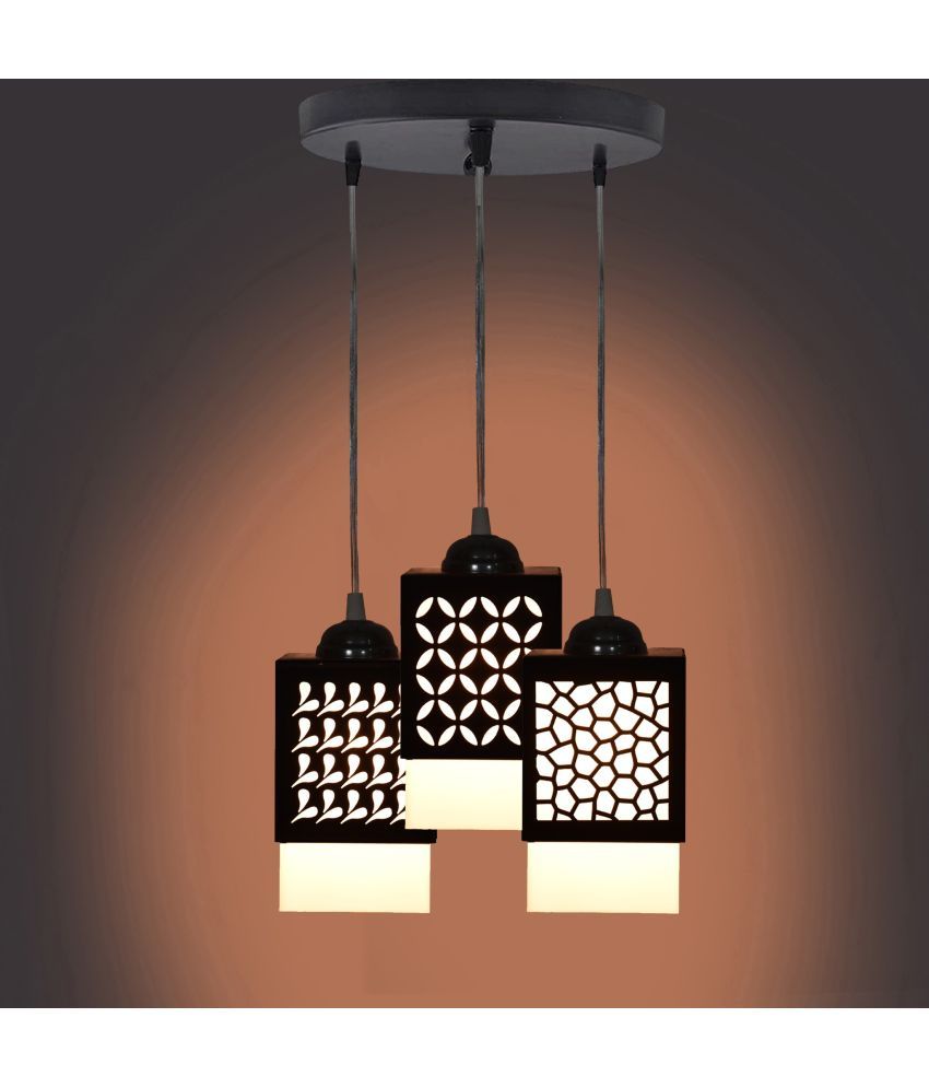     			Somil Wood Hanging Light Pendant Black - Pack of 1