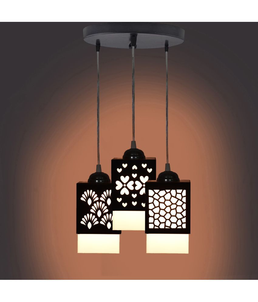     			Somil Wood Hanging Light Pendant Black - Pack of 1