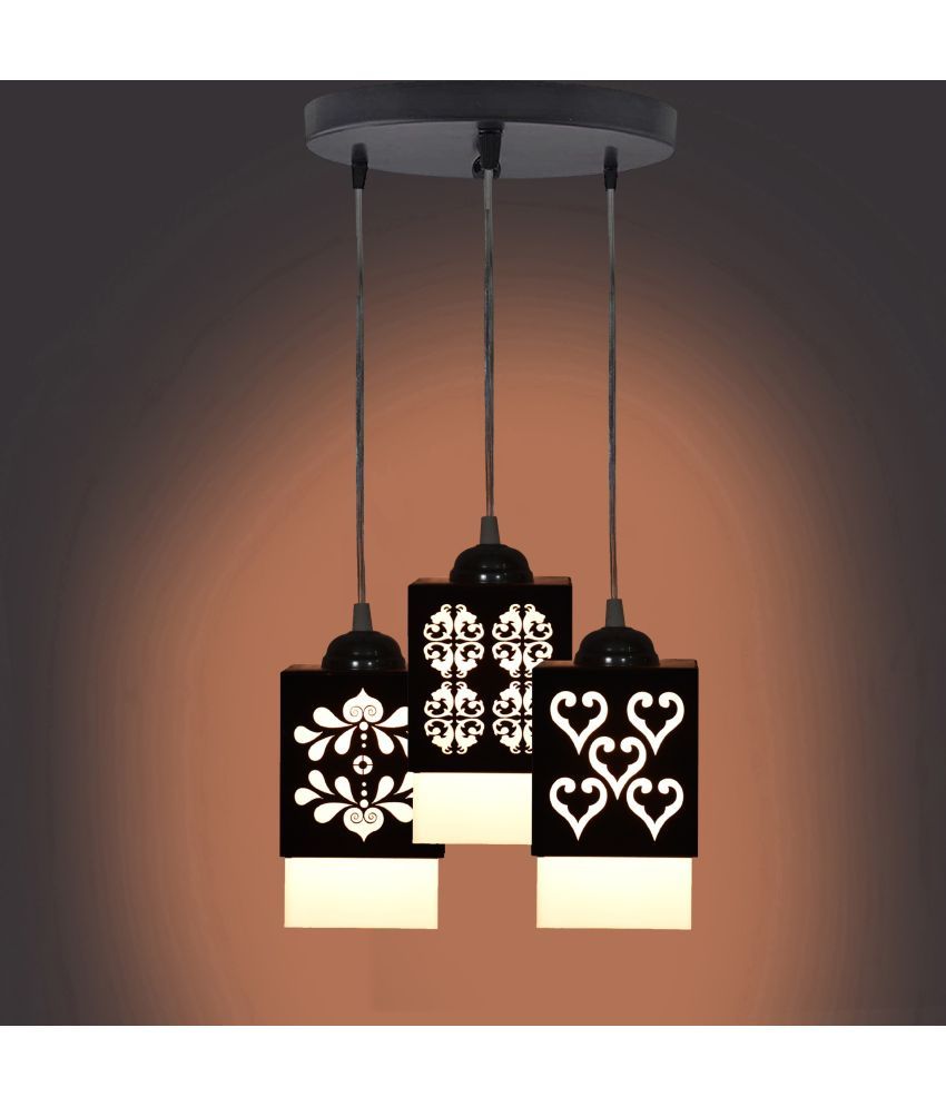     			Somil Wood Hanging Light Pendant Black - Pack of 1