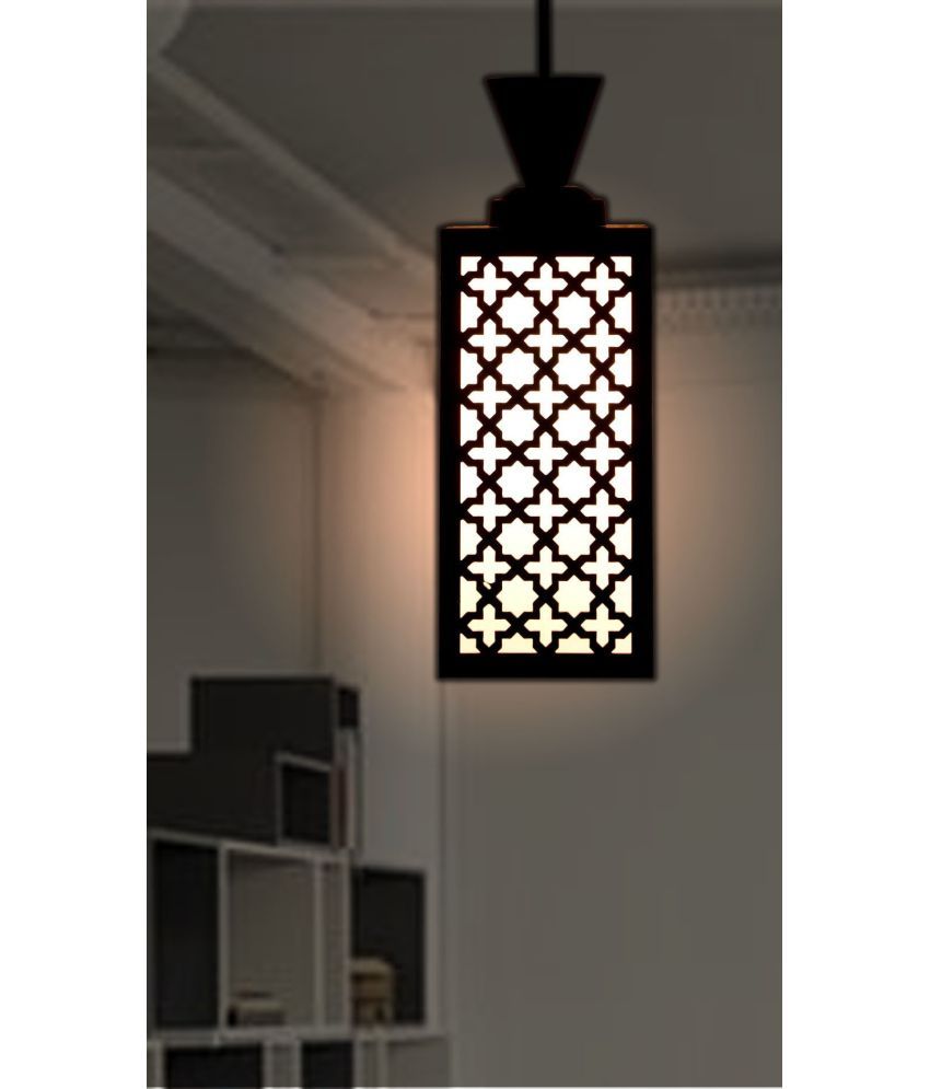     			Somil Wood Hanging Light Pendant Black - Pack of 1