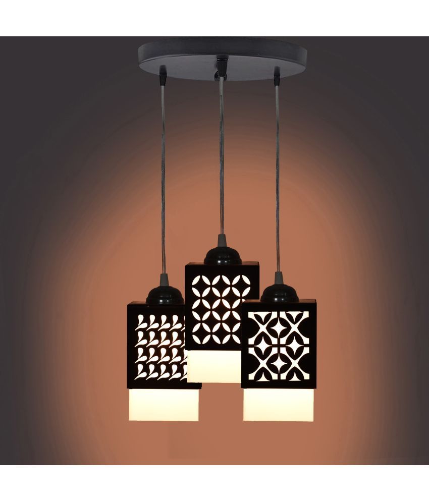     			Somil Wood Hanging Light Pendant Black - Pack of 1