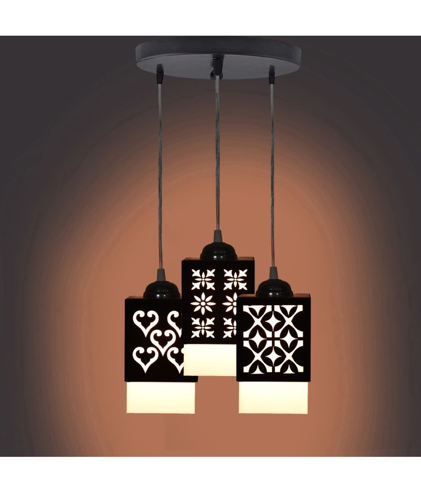     			Somil Wood Hanging Light Pendant Black - Pack of 1