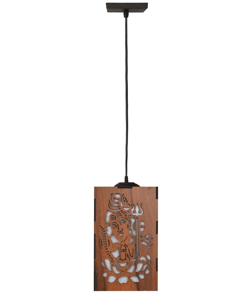     			Somil Wood Hanging Light Pendant Black - Pack of 1