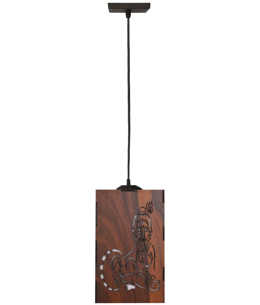     			Somil Wood Hanging Light Pendant Black - Pack of 1