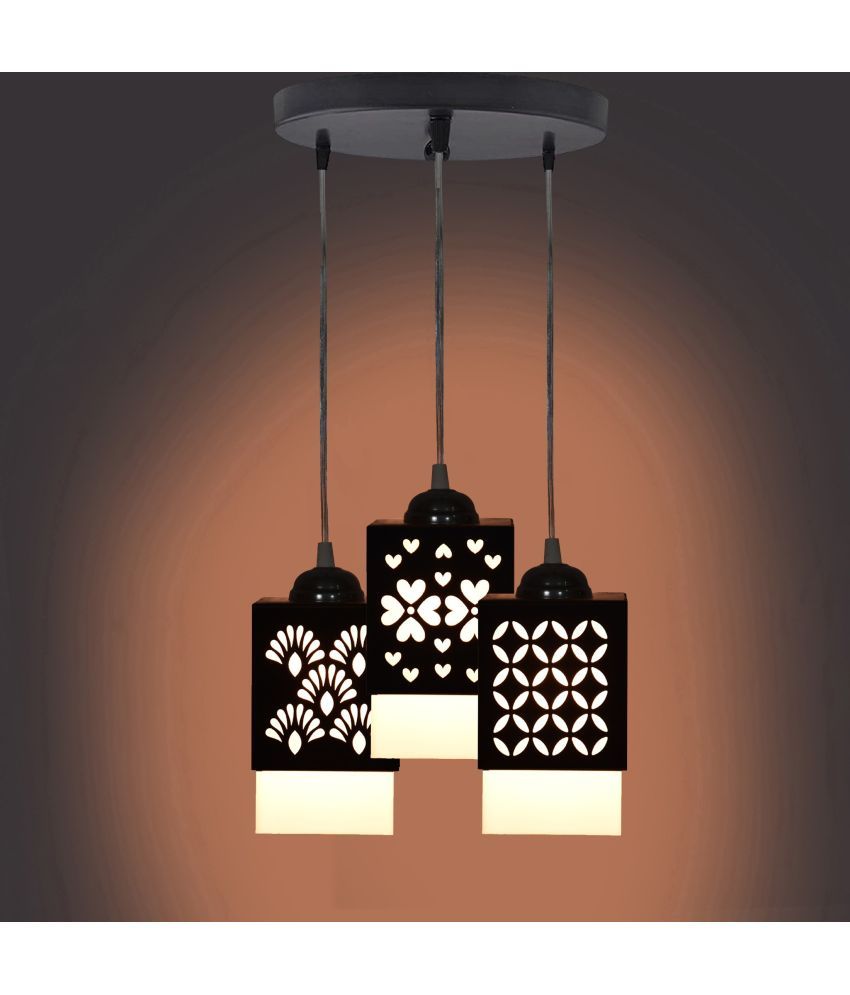     			Somil Wood Hanging Light Pendant Black - Pack of 1