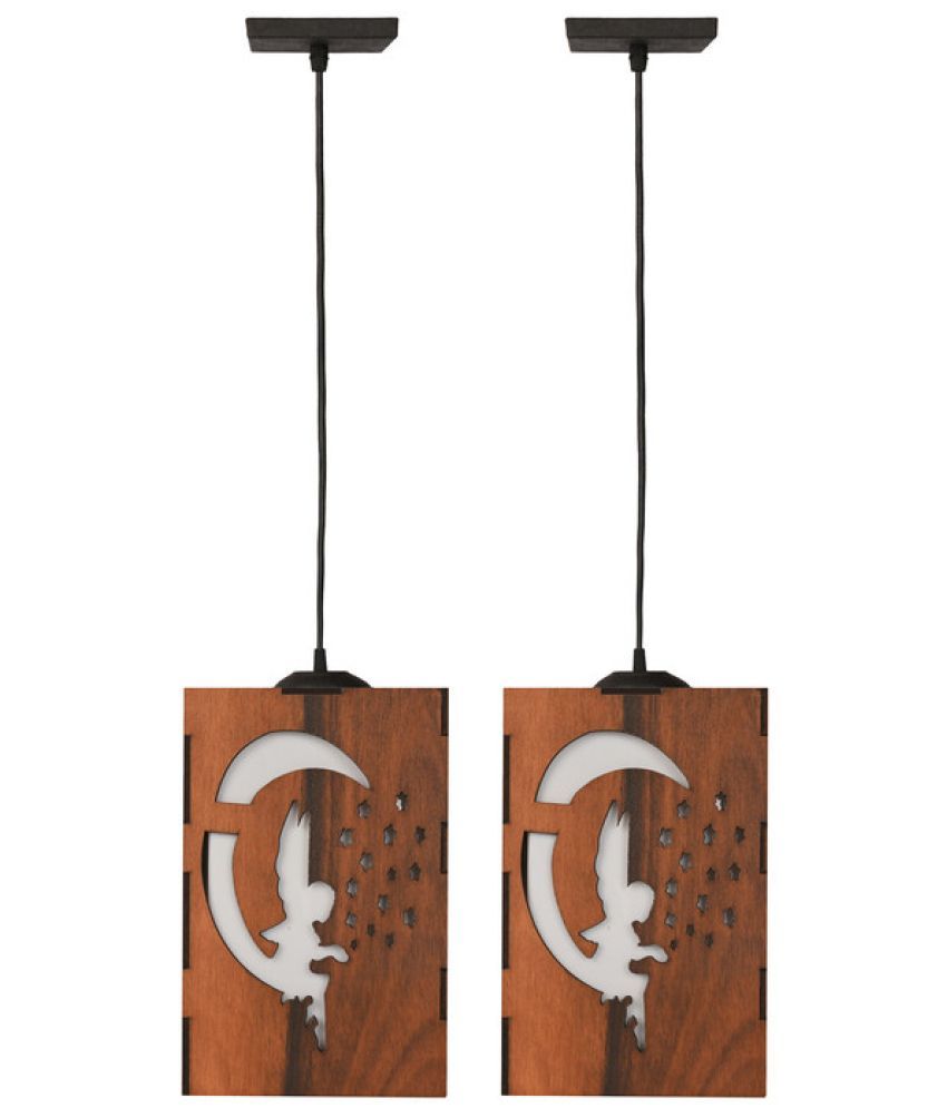     			Somil Wood Hanging Light Pendant Black - Pack of 2