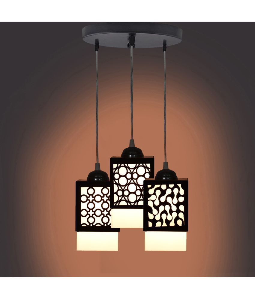     			Somil Wood Hanging Light Pendant Black - Pack of 1