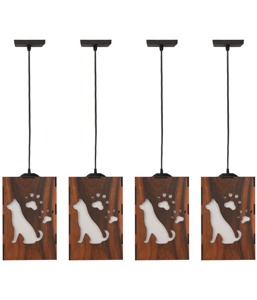     			Somil Wood Hanging Light Pendant Black - Pack of 4