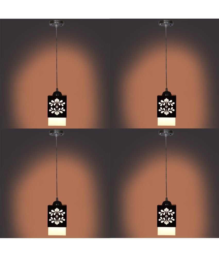     			Somil Wood Hanging Light Pendant Black - Pack of 4