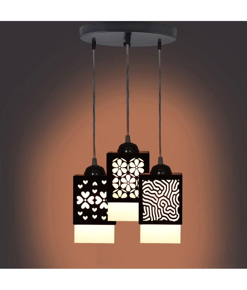     			Somil Wood Hanging Light Pendant Black - Pack of 1