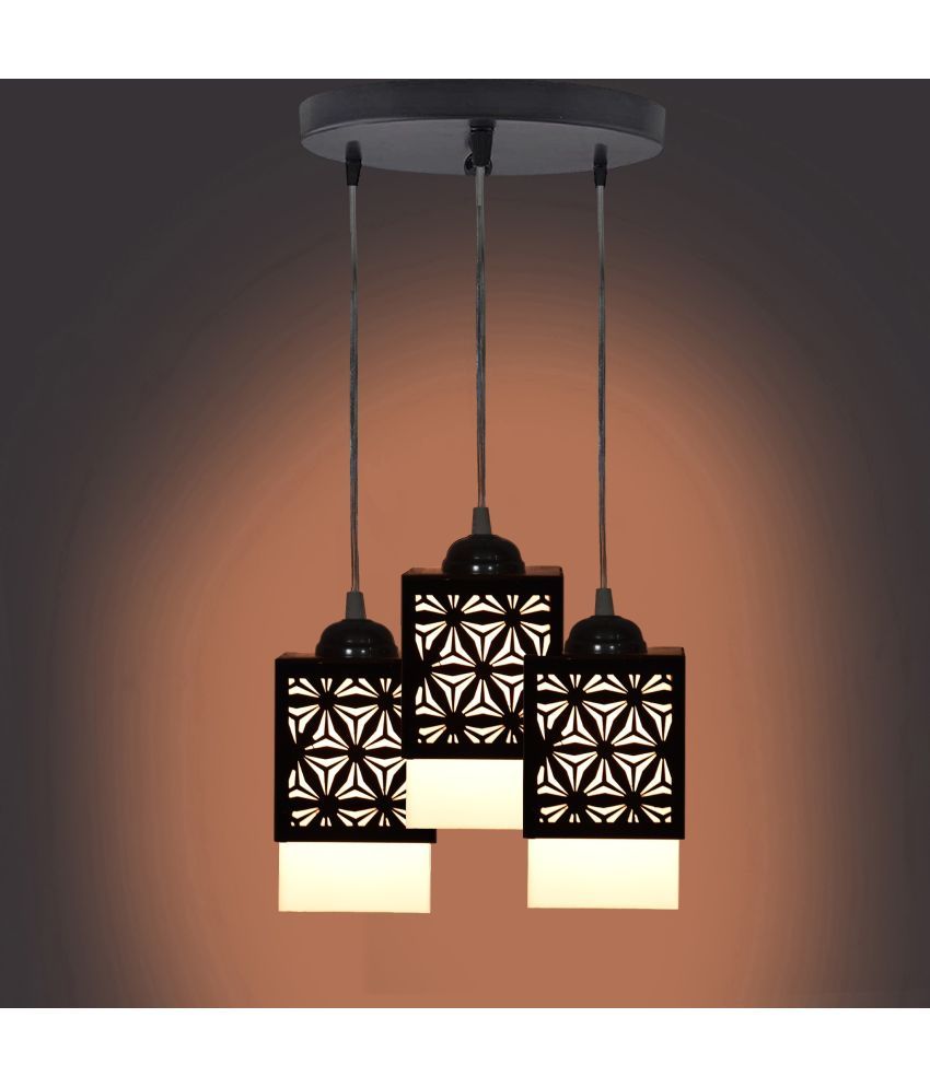     			Somil Wood Hanging Light Pendant Black - Pack of 1