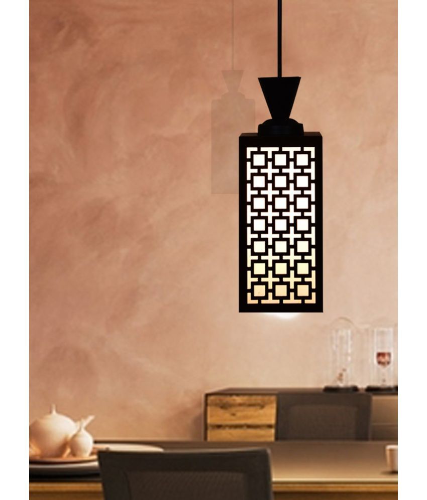     			Somil Wood Hanging Light Pendant Black - Pack of 1