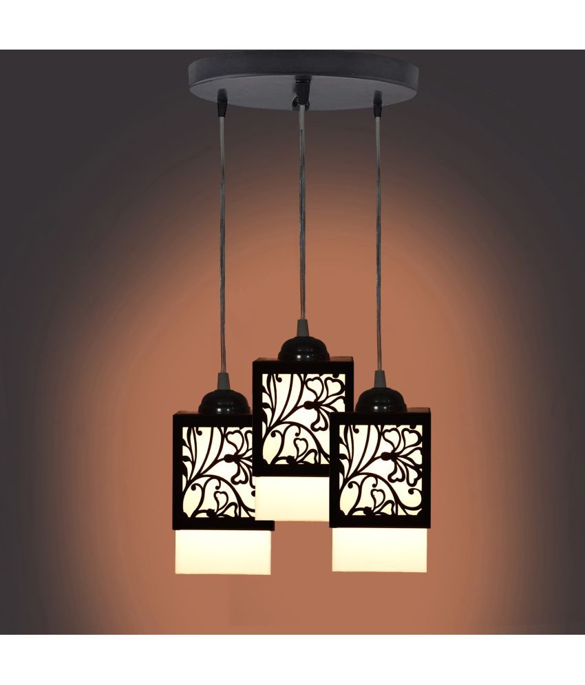     			Somil Wood Hanging Light Pendant Black - Pack of 1