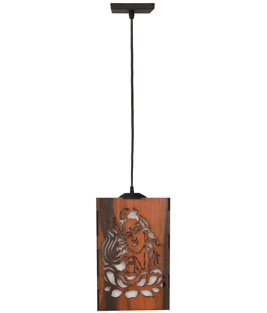     			Somil Wood Hanging Light Pendant Black - Pack of 1