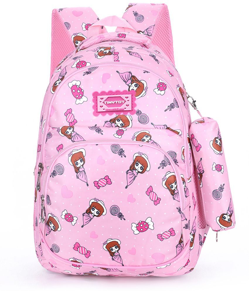     			Tinytot Pink Polyester Backpack For Kids
