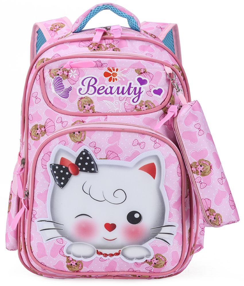     			Tinytot Pink Polyester Backpack For Kids