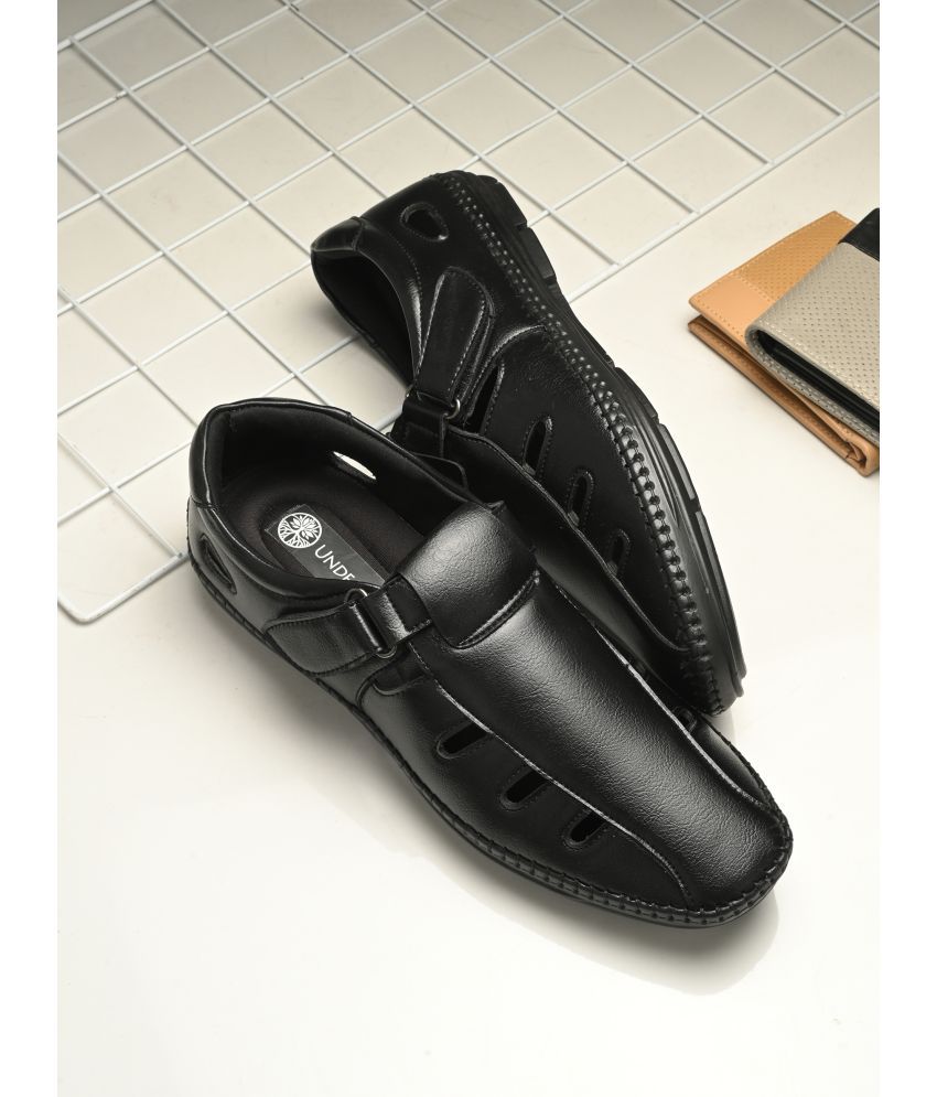    			UNDERROUTE - Black Men's Sandals