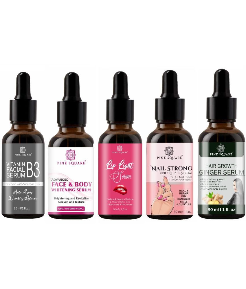     			pink square Face Serum Antioxidants Uneven Skin Toning For All Skin Type ( Pack of 5 )