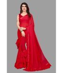 A TO Z CART Georgette Solid Saree With Blouse Piece - Maroon ( Pack of 1 )