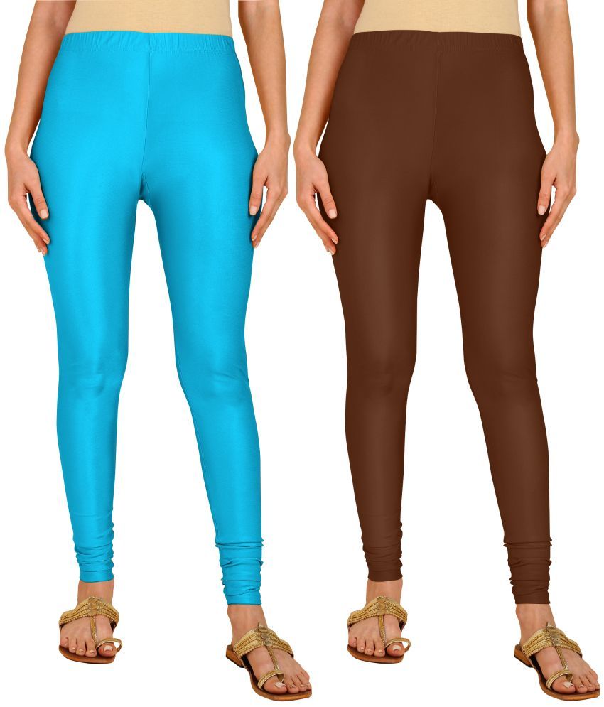     			Colorscube - Brown,Blue Lycra Women's Leggings ( Pack of 2 )