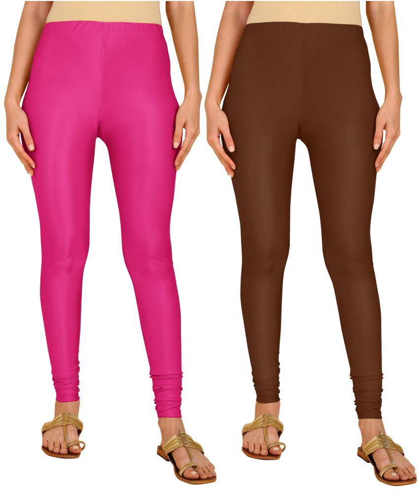     			Colorscube - Brown,Pink Lycra Women's Leggings ( Pack of 2 )