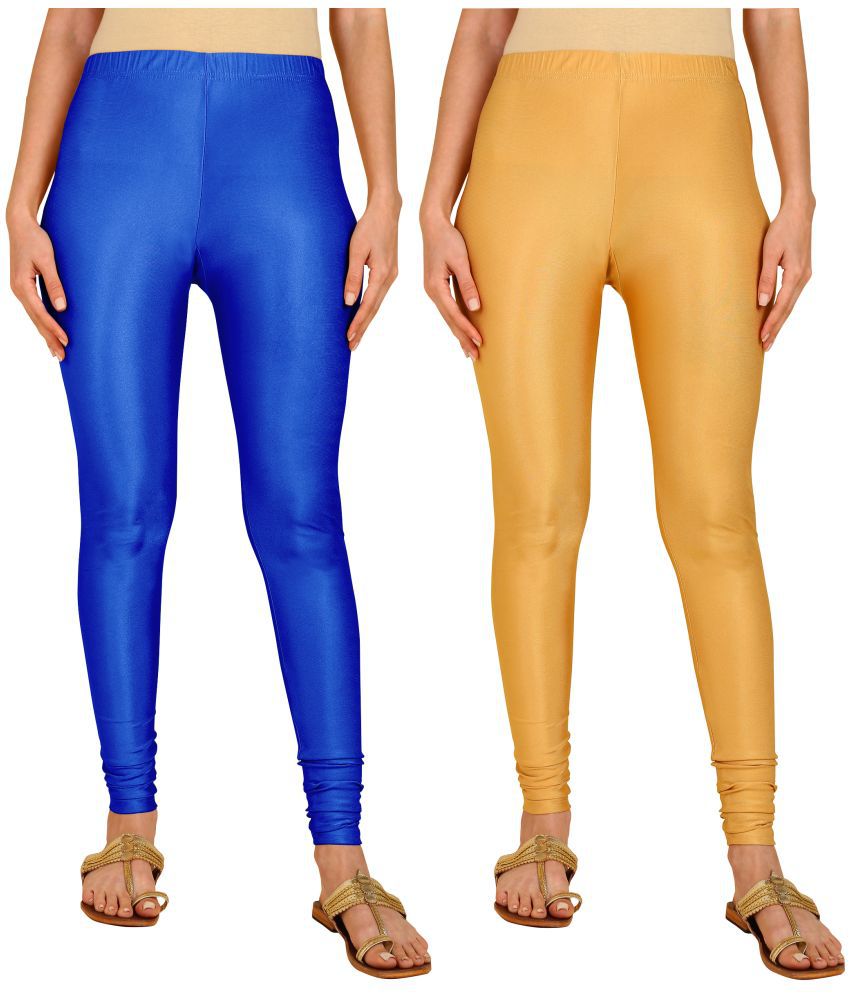     			Colorscube - Gold,Indigo Lycra Women's Leggings ( Pack of 2 )