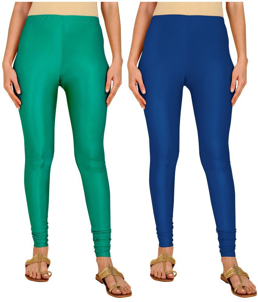     			Colorscube - Navy Blue,Sea Green Lycra Women's Leggings ( Pack of 2 )