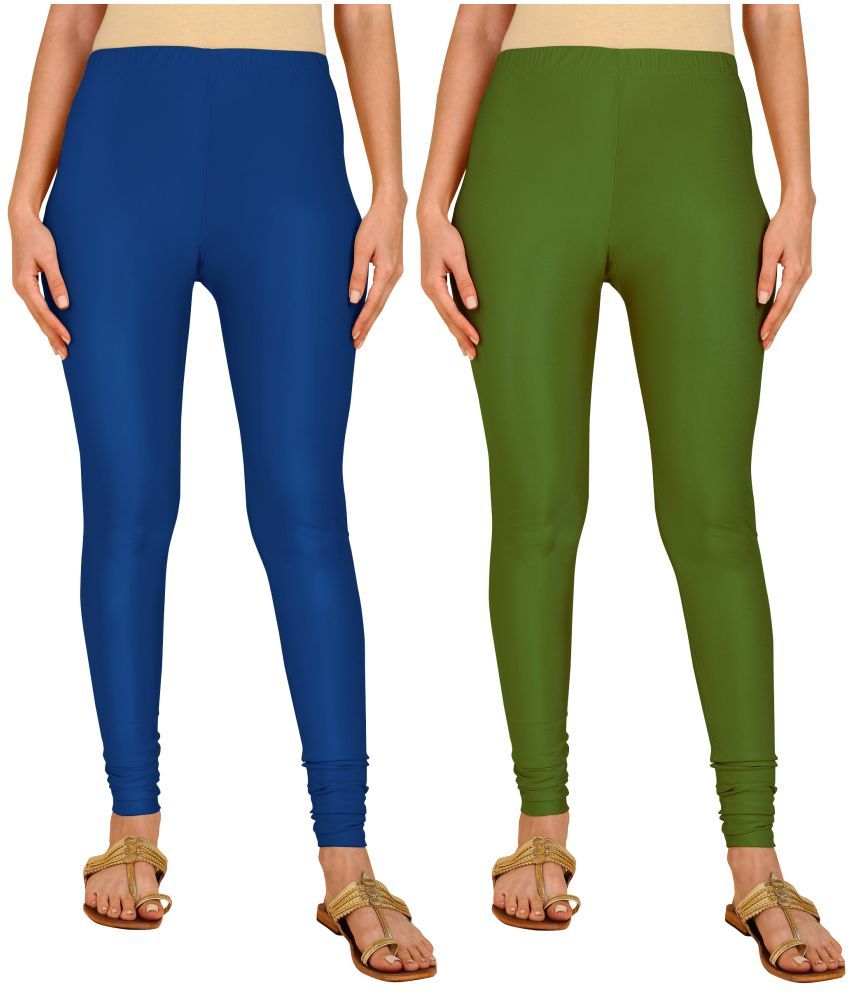     			Colorscube - Olive,Navy Blue Lycra Women's Churidar ( Pack of 2 )