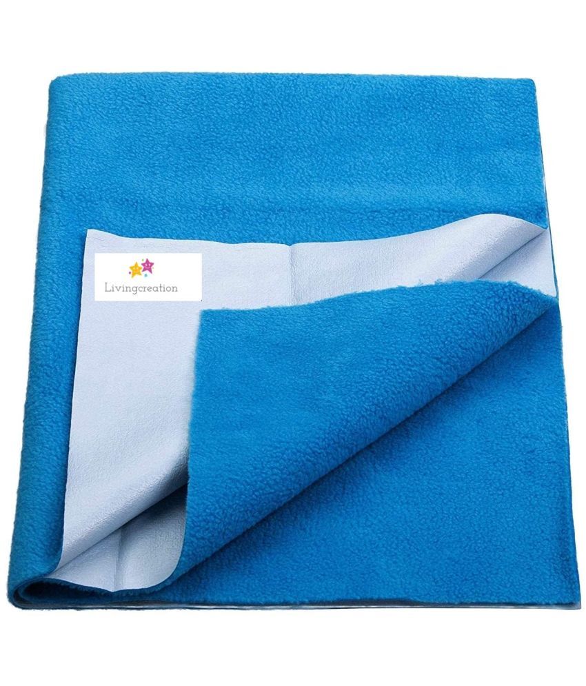     			LIVINGCREATIONS Blue Poly Fiber Bed Protector Sheet ( Pack of 1 )