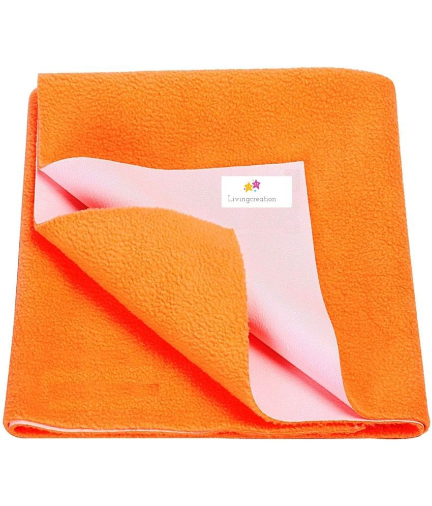     			LIVINGCREATIONS Orange Poly Fiber Bed Protector Sheet ( Pack of 1 )