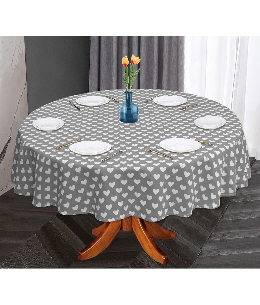     			Oasis Hometex Printed Cotton 6 Seater Round Table Cover ( 152 x 152 ) cm Pack of 1 Gray