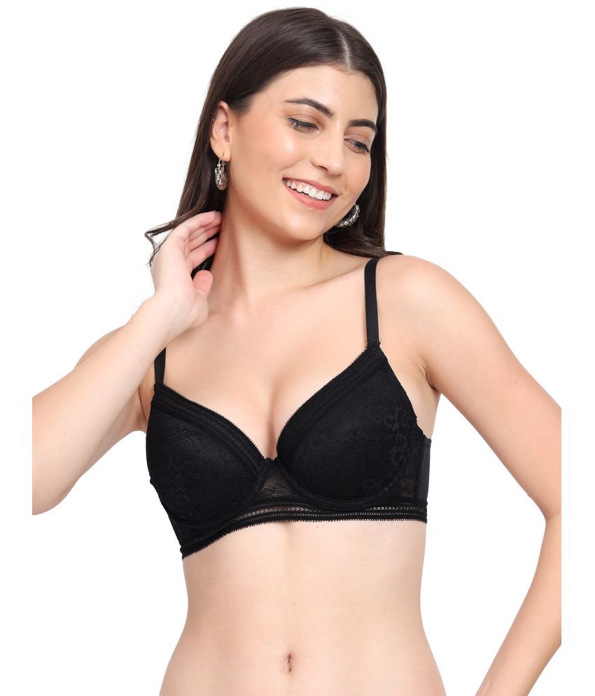     			PARKHA Nylon Heavily Padded Women's T-Shirt Bra ( Black )