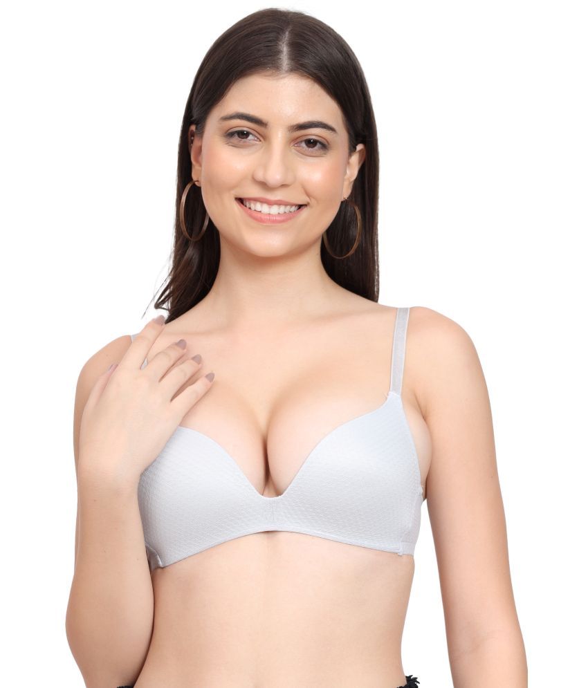     			PARKHA Light Grey Nylon Heavily Padded Women's T-Shirt Bra ( Pack of 1 )