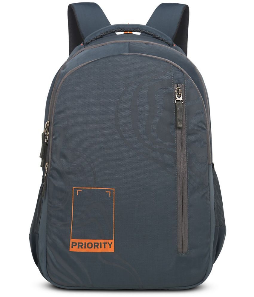     			Priority Grey Polyester Backpack With Raincover ( 31 Ltrs )